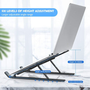 1320 Adjustable Laptop Stand Holder with Built-in Foldable Legs and High Quality Fibre - 
