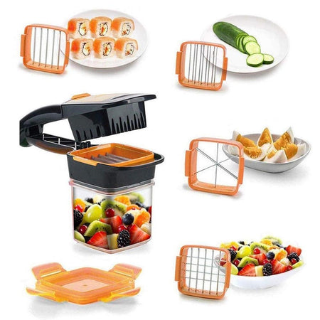 2069 5 in 1 Multifunction Vegetable Cutter Manual Dicer with Container Box - 