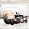 1134 3 in 1 Large Durable Kitchen Sink Dish Rack/Drainer Washing Basket with Tray - 