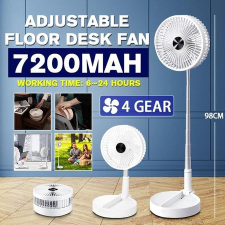 4612 Silent and Portable High Speed Foldable Table Fan with USB Charging Feature - 