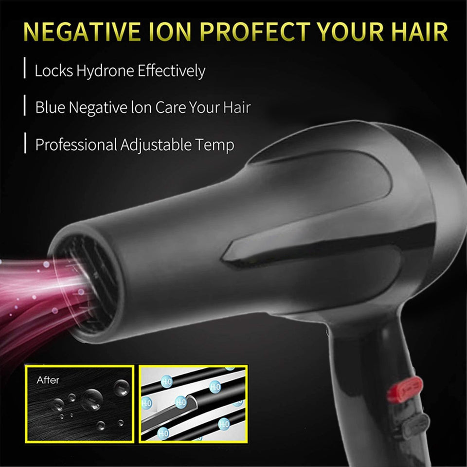 0386 1500 Watts Professional Hair Dryer 2888 (Black) - 