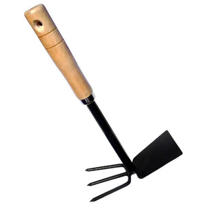 1578 2 in 1 Double Hoe Gardening Tool with Wooden Handle - 