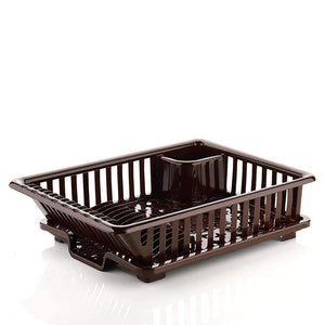 1134 3 in 1 Large Durable Kitchen Sink Dish Rack/Drainer Washing Basket with Tray - 
