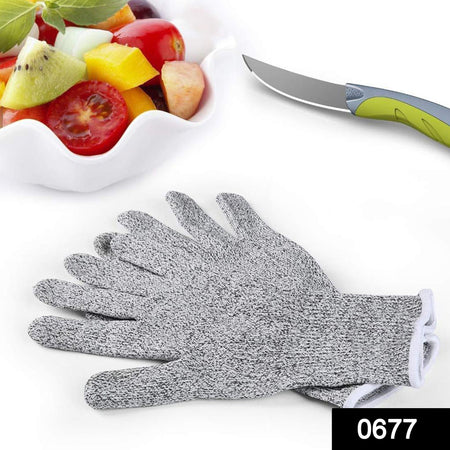 0677 Anti Cutting Resistant Hand Safety Cut-Proof Protection Gloves  (Multicolour) - 