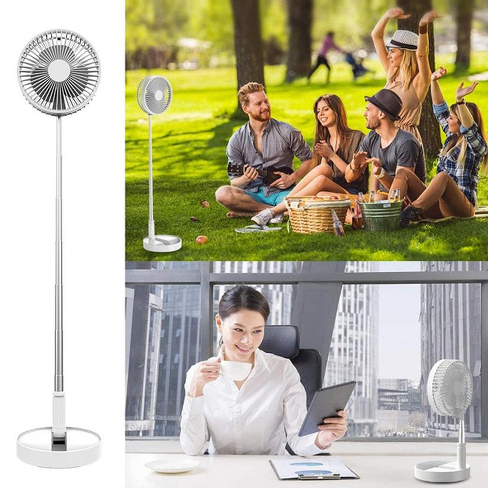 4612 Silent and Portable High Speed Foldable Table Fan with USB Charging Feature - 