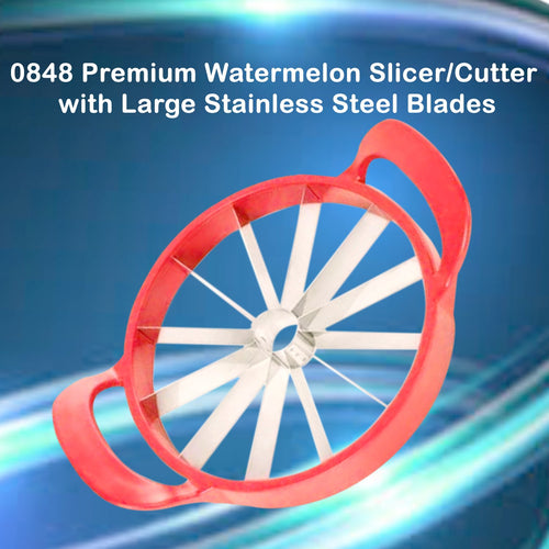 0848 Premium Watermelon Slicer/Cutter with Large Stainless Steel Blades - 