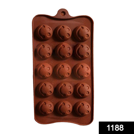 1188 Food Grade Non-Stick Reusable Silicone Smile Shape 15 Cavity Chocolate Molds / Baking Trays - 