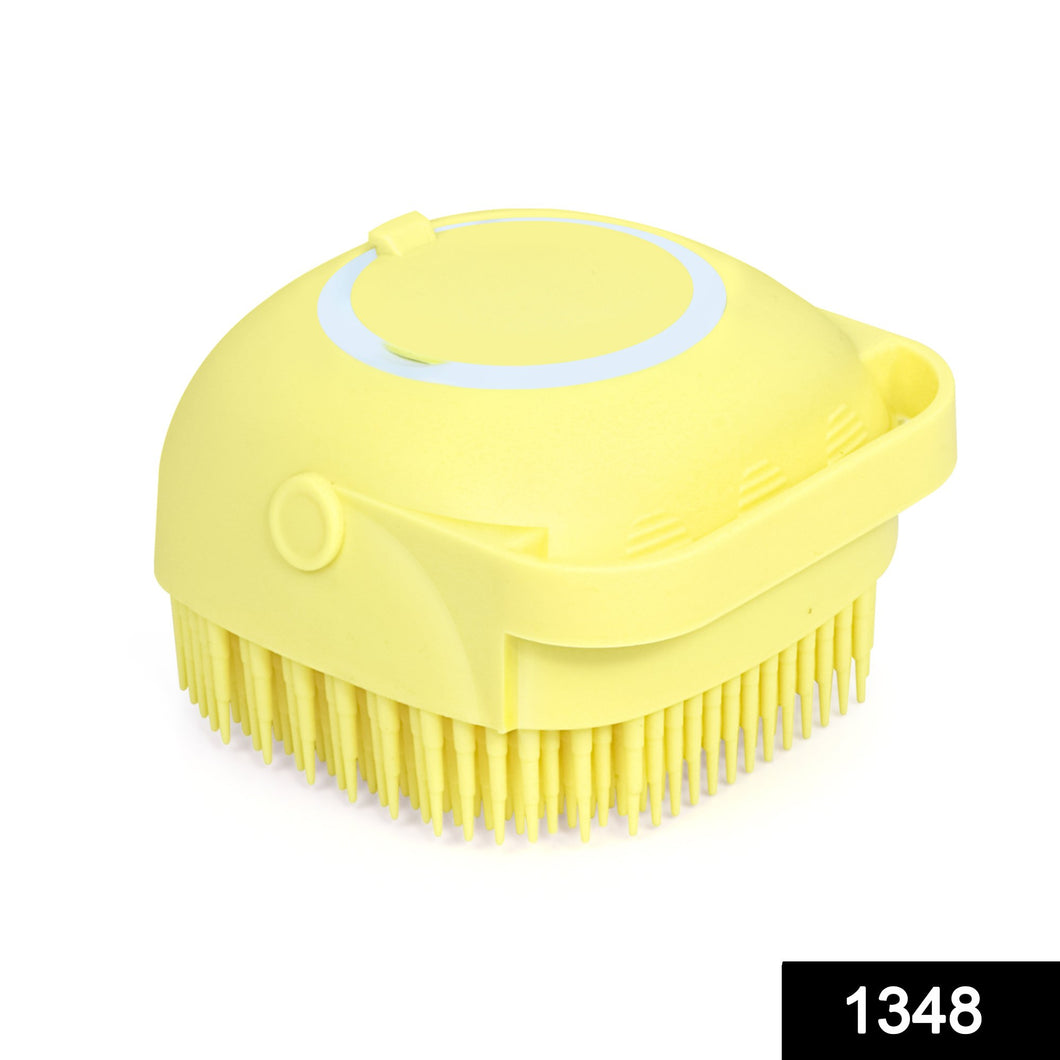 1348 Silicone Massage Bath Body Brush Soft Bristle With Shampoo Dispenser (Without Box) - 