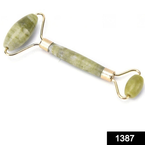 1387 Smooth Facial Roller & Massager Natural Massage Jade Stone - 