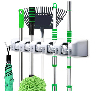 0199 5-Layer Multipurpose Wall Mounted Organizer Mop And Broom Holder - 