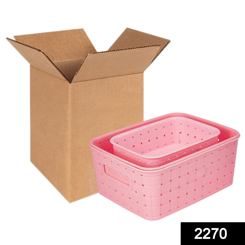 2270 Multipurpose Smart Shelf Basket  Storage Basket (Set 3 Pc) - 