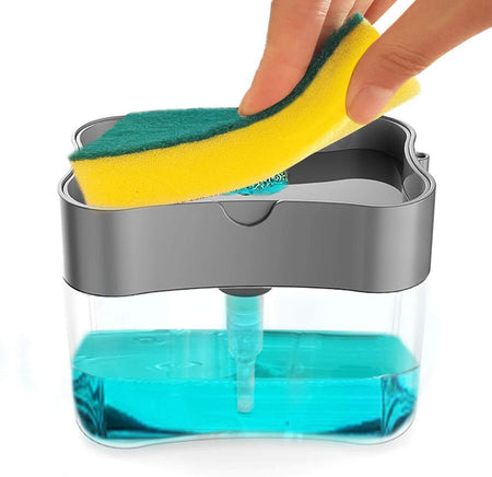 1264 2-in-1 Liquid Soap Dispenser on Countertop with Sponge Holder - 
