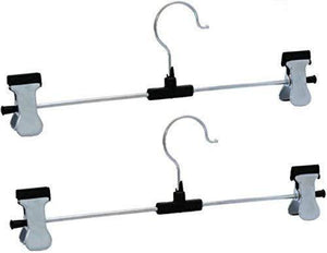 7202 Hangers with 2-Adjustable Anti-Rust Clips (Pack of 12) - 