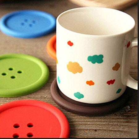 2148  Button Coasters Coffee Mat Pads Place Mat Holder Tea Cup Cushion - 