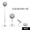 4612 Silent and Portable High Speed Foldable Table Fan with USB Charging Feature - 