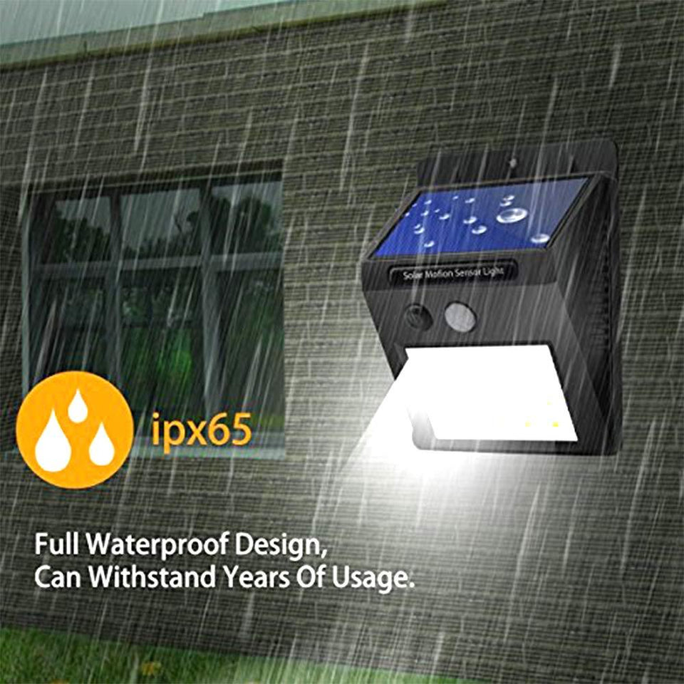 0213 Solar Security LED Night Light for Home Outdoor/Garden Wall (Black) (20-LED Lights) - 