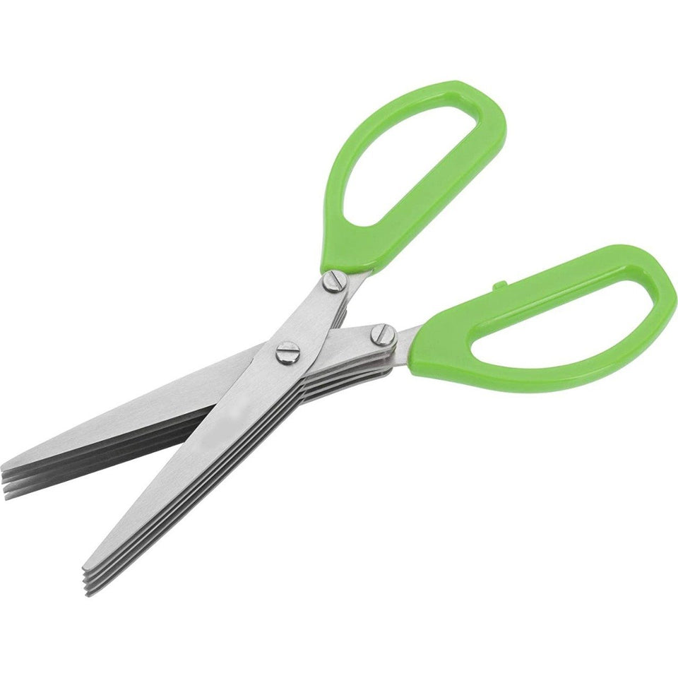 1563 Multifunction Vegetable Stainless Steel Herbs Scissor with 5 Blades - 