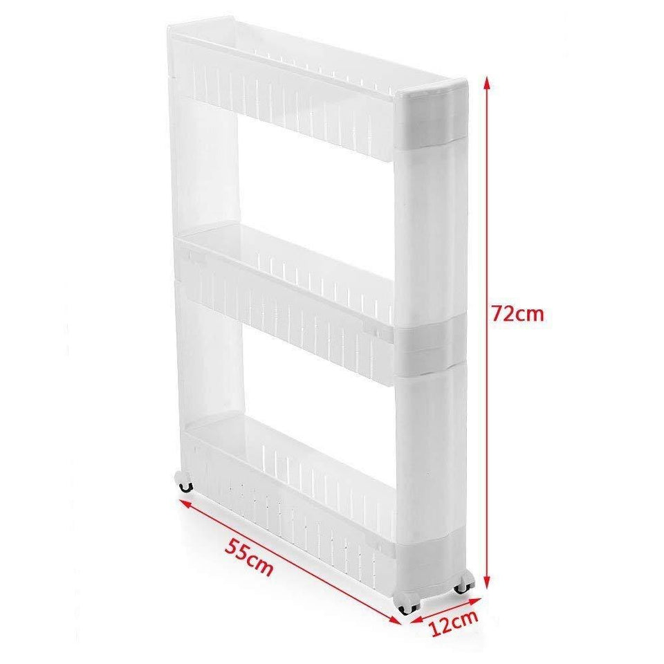 2173 Multipurpose 3 Layer Slim Side Space Saving Storage Organizer Rack Shelf - 