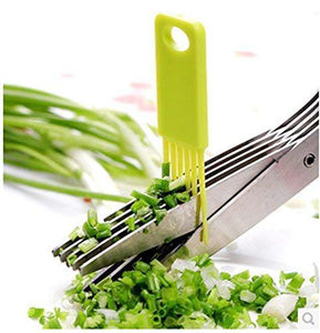 1563 Multifunction Vegetable Stainless Steel Herbs Scissor with 5 Blades - 