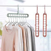 1553 Anti-Skid Plastic 9-Holes Magic Wardrobe Folding Hangers - 
