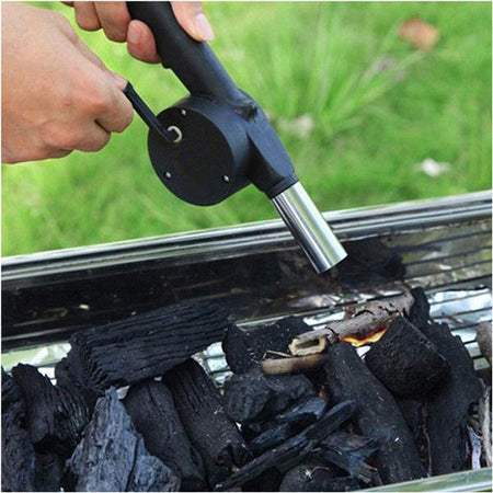 2282 Portable Hand Crank Air Blower Fan for Charcoal Grill BBQ - 