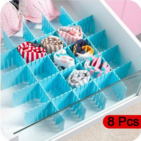 1164 Plastic Grid Drawer Divider Household Storage Strips (Pack of 8) - 