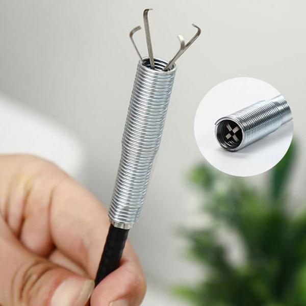 1632 Metal Wire Brush Hand Kitchen Sink Cleaning Hook Sewer Dredging Device - 