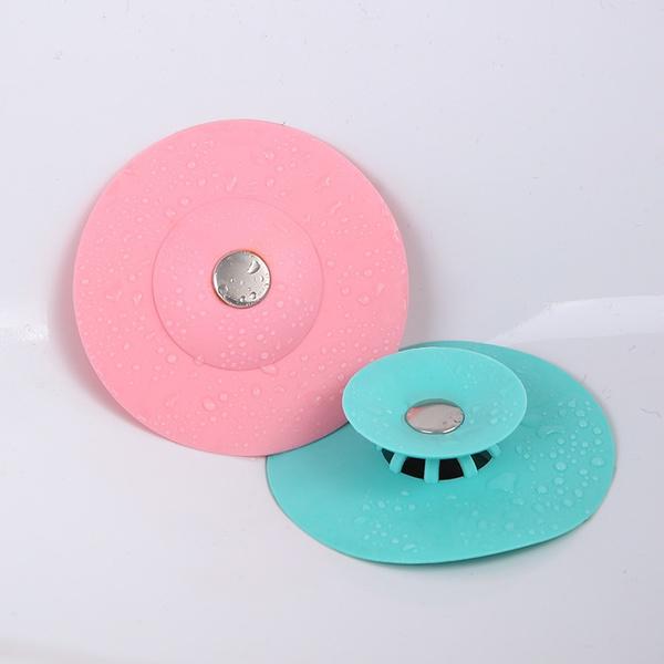 1163 Creative 2-in-1 Silicone Sewer Sink Sealer Cover Drainer (multicolour) - 