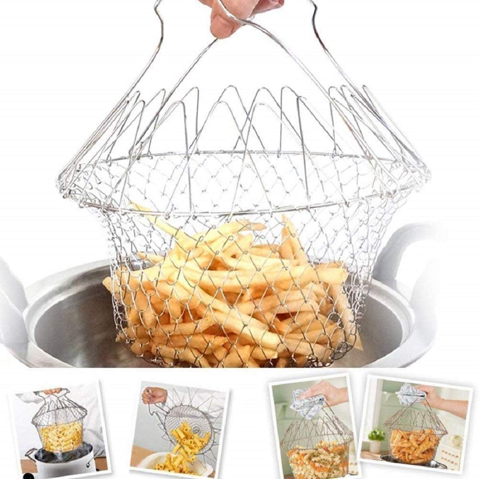 0139 Foldable Strainer Chef Basket - 