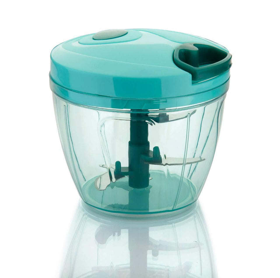 2180 Manual 2in1 Handy 1 Litre Plastic Dori Chopper, Cutter with SS Blades and Whisker Blade (1000 ml) - 