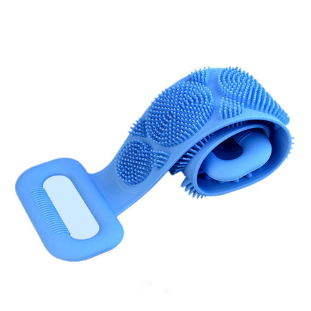 1302 Silicone Body Back Scrubber Double Side Bathing Brush for Skin Deep Cleaning - 