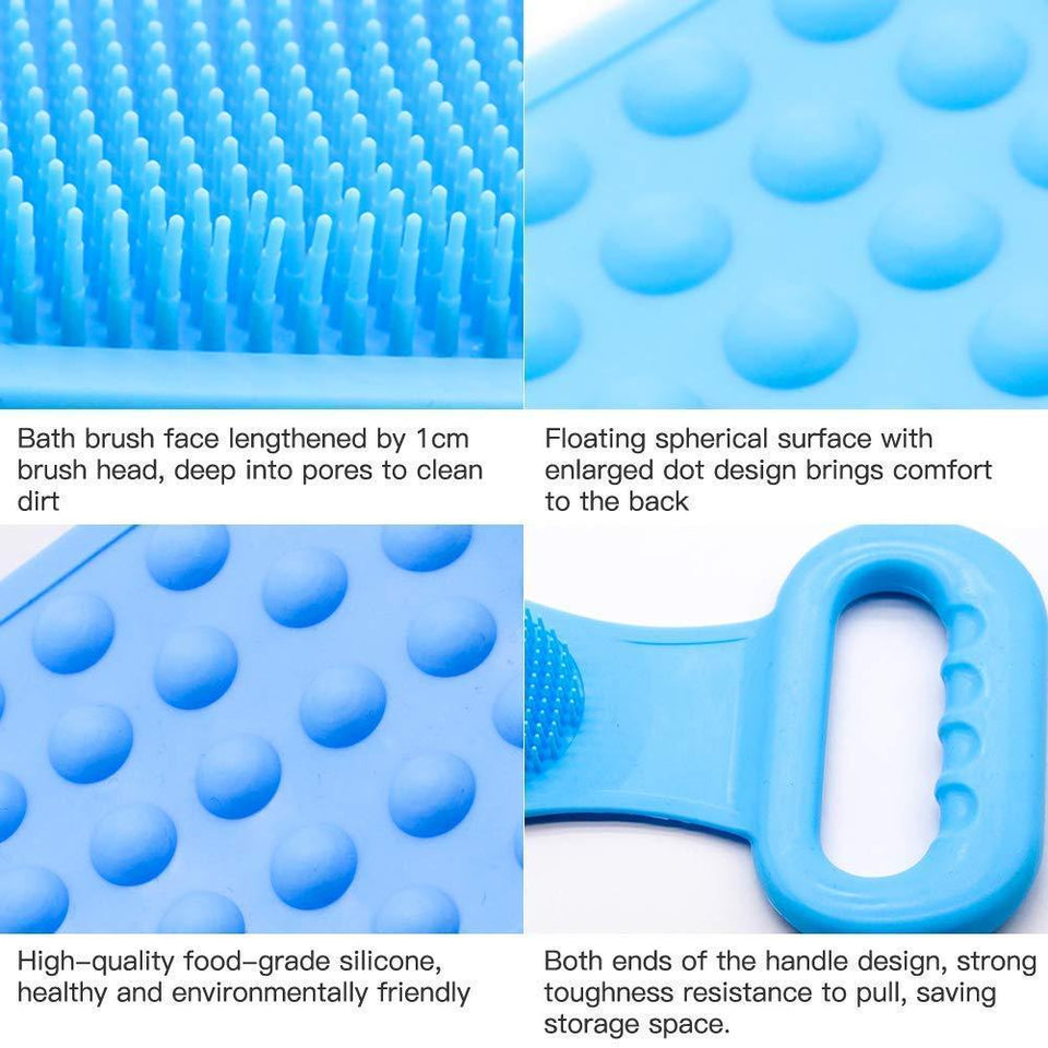 1308 Silicone Body Back Scrubber Bath Brush Washer For Dead Skin Removal (With Box) - 