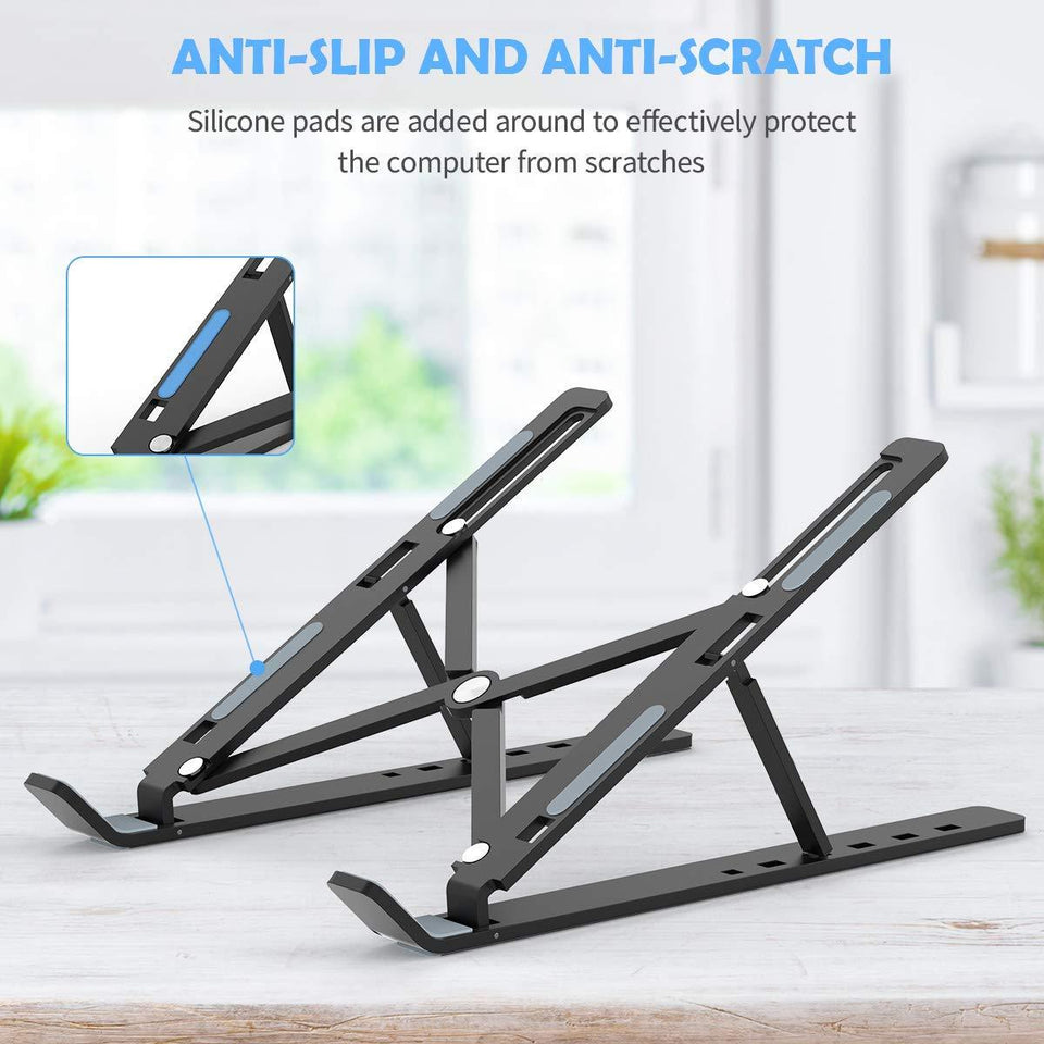 1320 Adjustable Laptop Stand Holder with Built-in Foldable Legs and High Quality Fibre - 