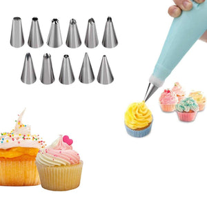 0836 12 Piece Cake Decorating Set of Measuring Cup Oil Basting Brush - 