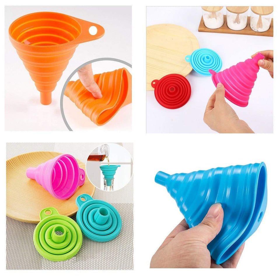 1115 Silicone Collapsible Funnel Kitchen for Flexible Extension - 