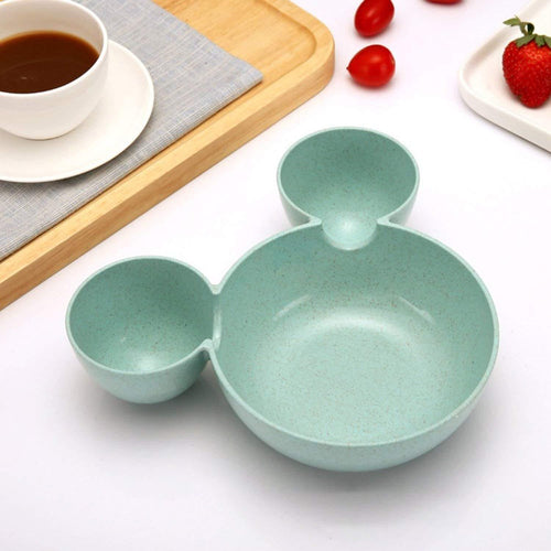 0843 Mickey Shaped Kids/Snack Serving Sectioned Plate - 