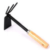 1578 2 in 1 Double Hoe Gardening Tool with Wooden Handle - 