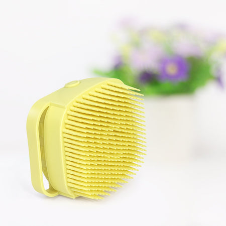 1348 Silicone Massage Bath Body Brush Soft Bristle With Shampoo Dispenser (Without Box) - 