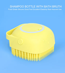 1348 Silicone Massage Bath Body Brush Soft Bristle With Shampoo Dispenser (Without Box) - 