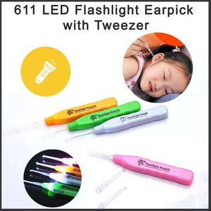 0611 LED Flashlight Earpick with Tweezer - 