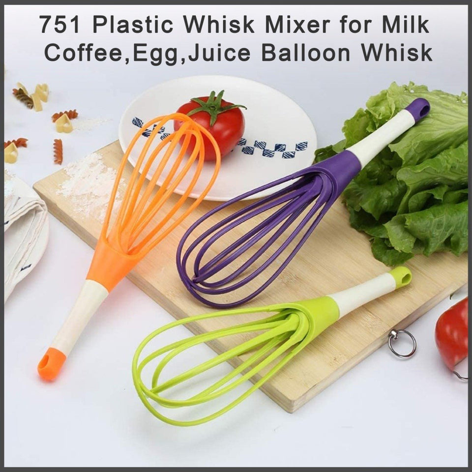 0751_Plastic Whisk Mixer  for Milk,Coffee,Egg,Juice Balloon Whisk - 