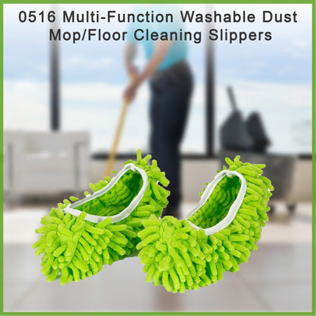 0516 Multi-Function Washable Dust Mop/Floor Cleaning Slippers - 