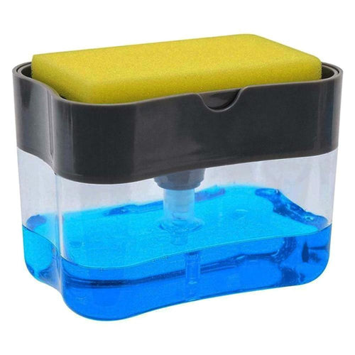 1264 2-in-1 Liquid Soap Dispenser on Countertop with Sponge Holder - 