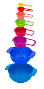 0833 8 Piece Nesting Bowls with Measuring Cups Set - 