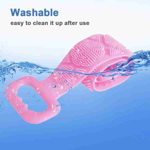 1302 Silicone Body Back Scrubber Double Side Bathing Brush for Skin Deep Cleaning - 