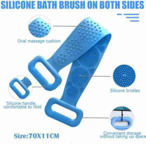 1302 Silicone Body Back Scrubber Double Side Bathing Brush for Skin Deep Cleaning - 