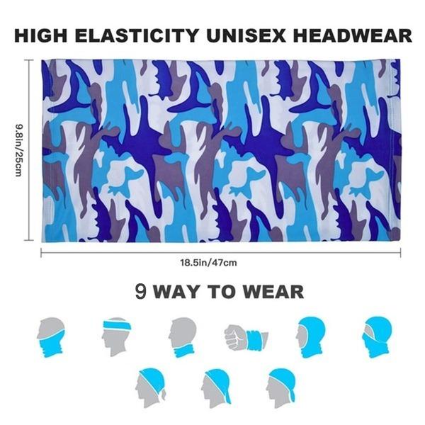 1357 Multifunctional Unisex Neck Gaiter Headband for Dust & Sun Protection Headwear - 