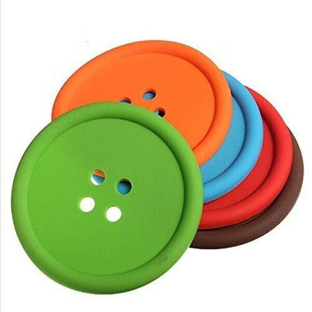 2148  Button Coasters Coffee Mat Pads Place Mat Holder Tea Cup Cushion - 