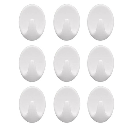 1544 Self Adhesive Plastic Wall Hook Set for Home Kitchen and Other Places (Pack of 9) - 