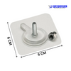 12 Pcs Set 5 in 1 Multipurpose Adhesive Stainless Steel Screw Wall Hook | Home Use | Office Use